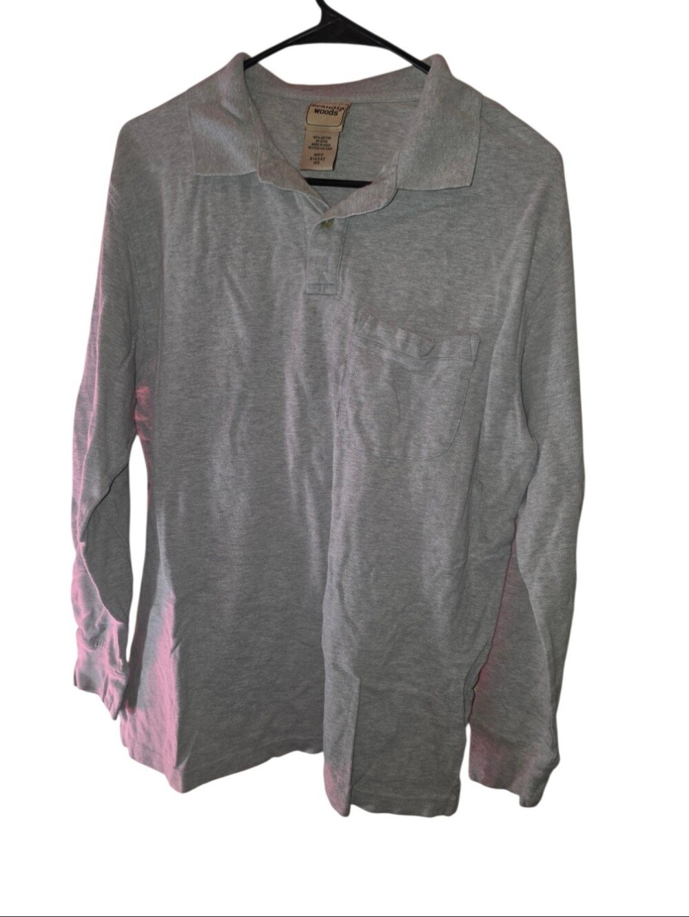 8/11/9. Men's Scandia Woods Long Sleeve Polo Shirt - Gray